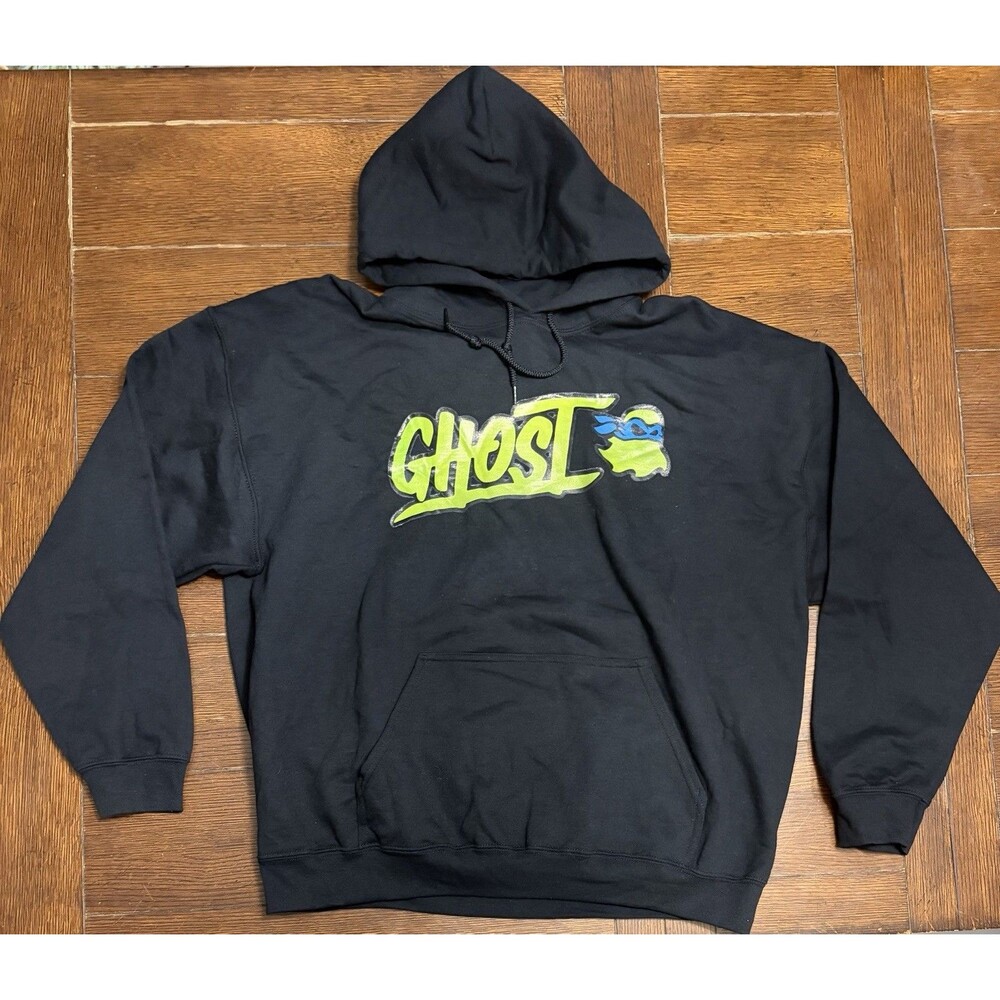 Ghost x Teenage Mutant Ninja Turtles Black Hoodie Mens Size XL TMNT Rare NWOT